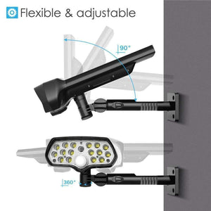 Planet Gates Solar Lights Outdoor 17 LEDs Safety & Security Solar Powered Motion Sensor Light with Muti-Angle Adjustable, Wireless Waterproof