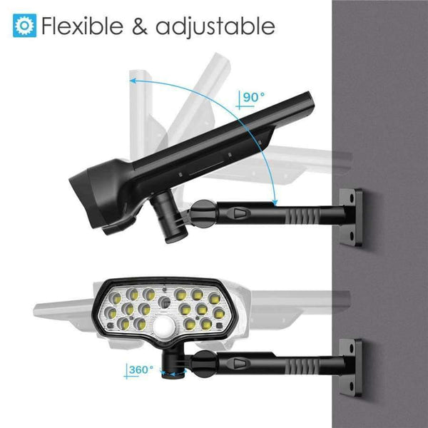 Planet Gates Solar Lights Outdoor 17 LEDs Safety & Security Solar Powered Motion Sensor Light with Muti-Angle Adjustable, Wireless Waterproof