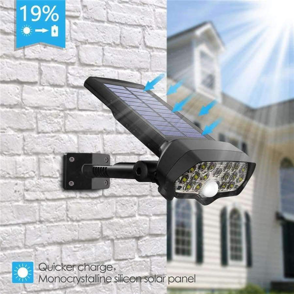 Planet Gates Solar Lights Outdoor 17 LEDs Safety & Security Solar Powered Motion Sensor Light with Muti-Angle Adjustable, Wireless Waterproof