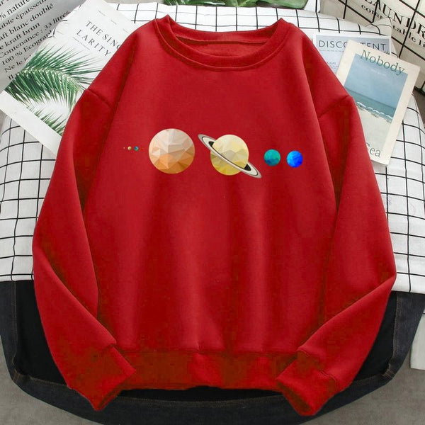 Planet Gates Solar System Planets Colour Mens Sweatshirt O-neck Hip Hop Hoodie Leisure Polyester Clothing  Autumn Moletom Masculino