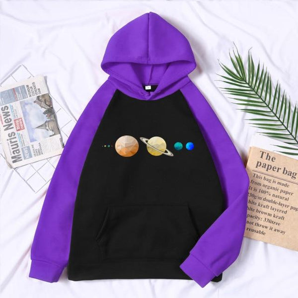 Planet Gates Solar System Planets Colour Mens Sweatshirt O-neck Hip Hop Hoodie Leisure Polyester Clothing  Autumn Moletom Masculino