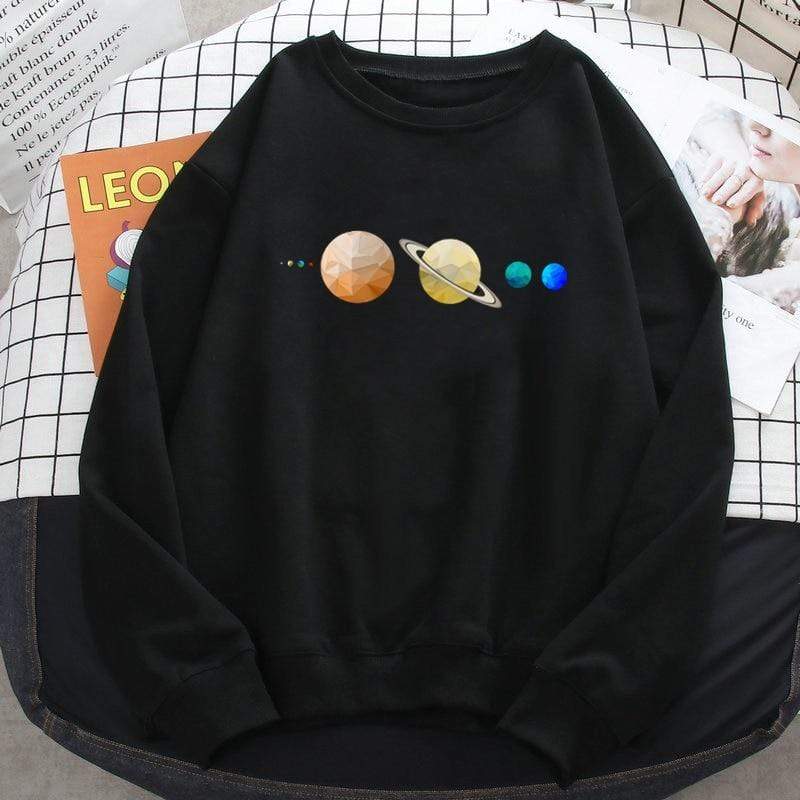 Planet Gates Solar System Planets Colour Mens Sweatshirt O-neck Hip Hop Hoodie Leisure Polyester Clothing  Autumn Moletom Masculino