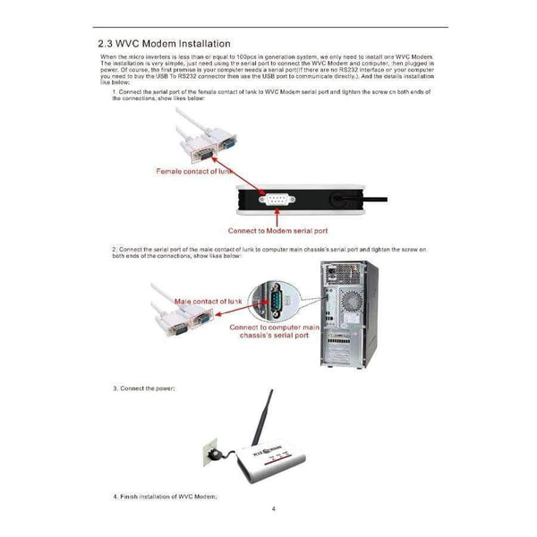 Planet Gates Solar System Wireless Communication WVC-Modem for WVC MPPT Grid Tie Inverters WVC300 WVC600 WVC1200