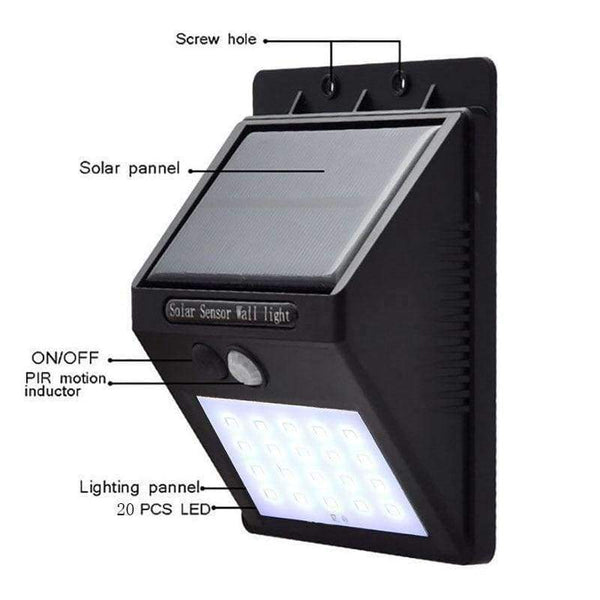 Planet Gates Solar Wall Outdoor Lights 20/30LED Solar Sensor Lights Home Outdoor Waterproof  Security lamp Use Garden Outdoor Lawn