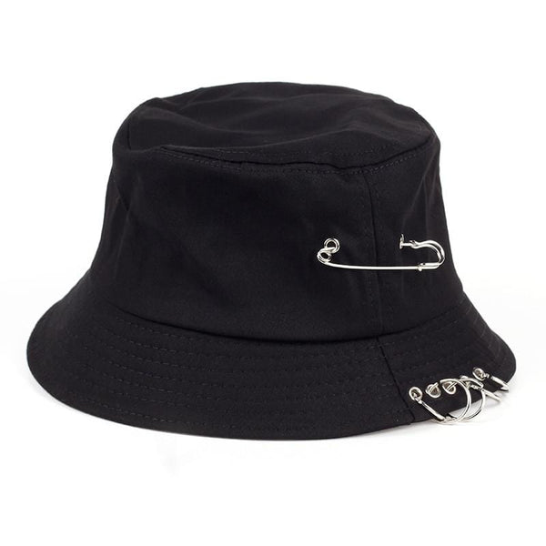 Planet Gates Solid Color iron pin rings personality Bucket Hat cap for unisex women men cotton fishermen caps factory sells directly