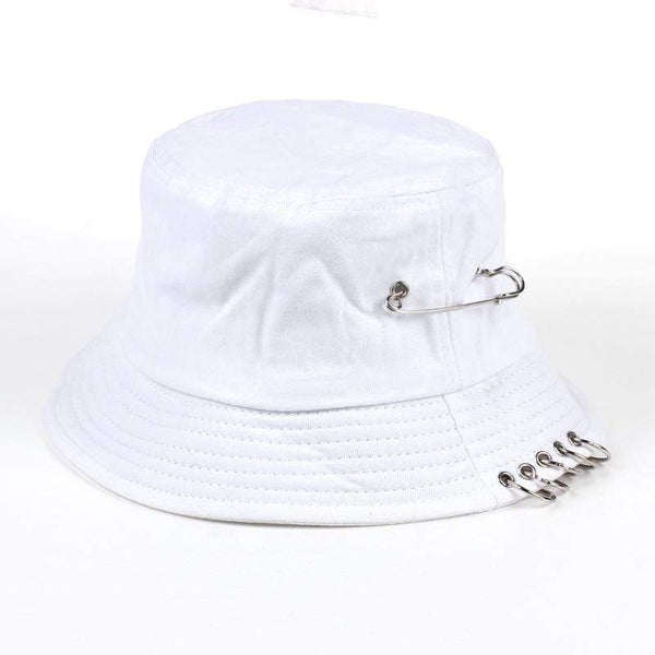 Planet Gates Solid Color iron pin rings personality Bucket Hat cap for unisex women men cotton fishermen caps factory sells directly