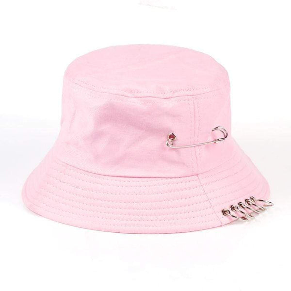 Planet Gates Solid Color iron pin rings personality Bucket Hat cap for unisex women men cotton fishermen caps factory sells directly