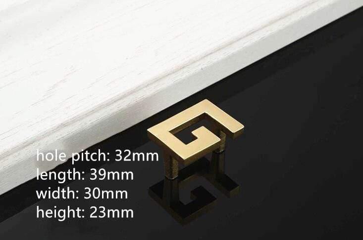 Solid Zinc Alloy Chinese Style Brushed Gold Handle Cabinet Drawer Knob Door Pull Chinese Style Half Moon