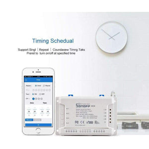 Planet Gates Sonoff 4CH R2 Smart Switch 4 Channels 2.4G Wifi Remote Control Smart automation modules for Home Appliances 10a