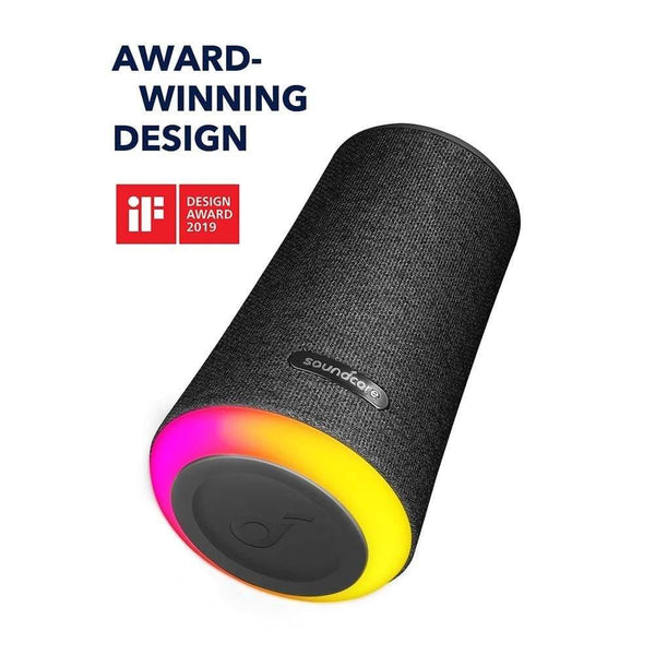 Planet Gates Soundcore Flare+ Portable Bluetooth Speaker By Anker Huge 360' Sound IPX7 Waterproof Bigger Bass Ambient LED 20 -Hour Playtime (Black)