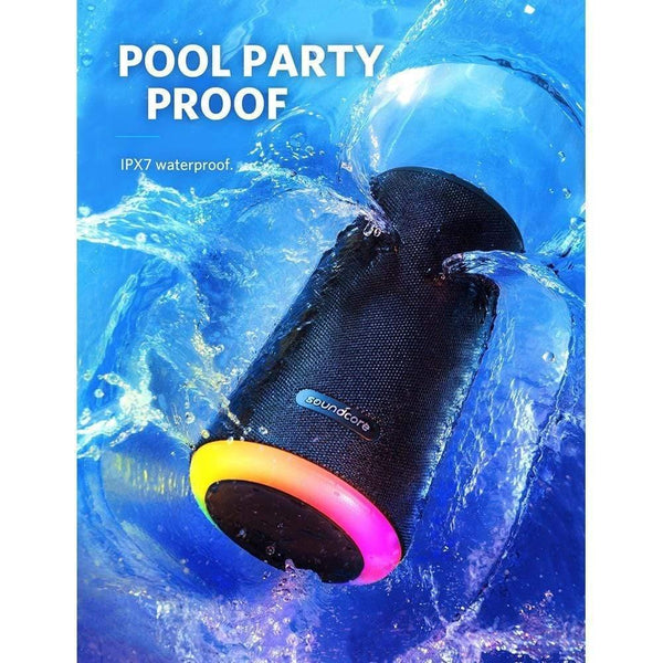 Planet Gates Soundcore Flare+ Portable Bluetooth Speaker By Anker Huge 360' Sound IPX7 Waterproof Bigger Bass Ambient LED 20 -Hour Playtime (Black)