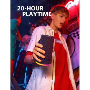 Planet Gates Soundcore Flare+ Portable Bluetooth Speaker By Anker Huge 360' Sound IPX7 Waterproof Bigger Bass Ambient LED 20 -Hour Playtime (Black)