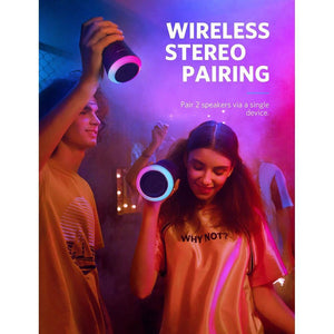 Planet Gates Soundcore Flare+ Portable Bluetooth Speaker By Anker Huge 360' Sound IPX7 Waterproof Bigger Bass Ambient LED 20 -Hour Playtime (Black)