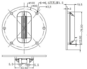 Planet Gates Sounderlink 4 inch Planar transducer audio Treble Loudspeaker driver unit AMT ribbon tweeter speaker 8Ohm 30W