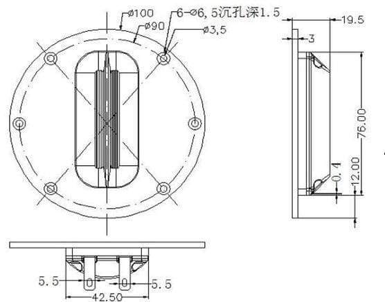 Planet Gates Sounderlink 4 inch Planar transducer audio Treble Loudspeaker driver unit AMT ribbon tweeter speaker 8Ohm 30W