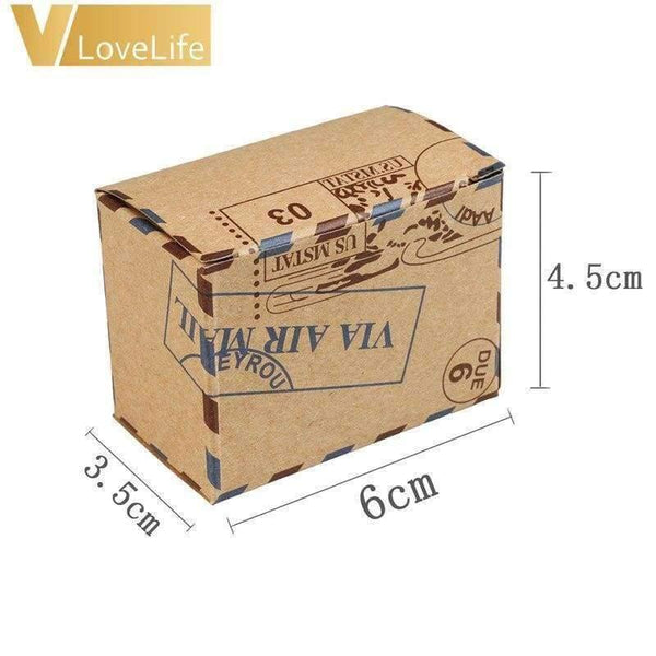 Planet Gates Souvenirs Boxes 50 pcs Kraft Travel Theme Air Mail Wedding Favor Gift Box Candy Pack Festive Party Supplies