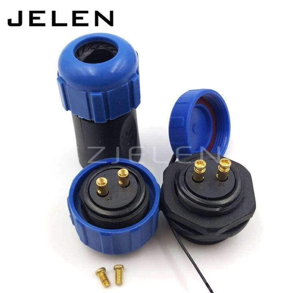 Planet Gates SP21,  No need welding, Waterproof connector plug socket, 2-pin power cable connector, panel mount  21mm, IP68, LED connectors