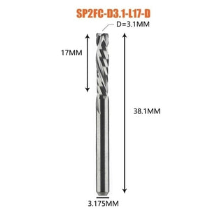 Planet Gates SP2FC-D3.1-L17 Compression milling cutter woodwork UP &amp; DOWN Cut Two Flutes Spiral Carbide Milling Tool CNC Router Wood End Mill Cutter Bits
