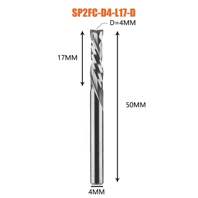 Planet Gates Compression milling cutter woodwork UP &amp; DOWN Cut Two Flutes Spiral Carbide Milling Tool CNC Router Wood End Mill Cutter Bits
