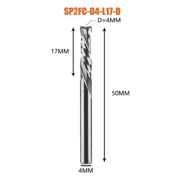Planet Gates SP2FC-D4.0-L17 Compression milling cutter woodwork UP &amp; DOWN Cut Two Flutes Spiral Carbide Milling Tool CNC Router Wood End Mill Cutter Bits