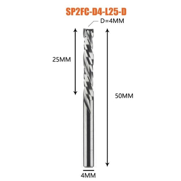 Planet Gates SP2FC-D4.0-L25 Compression milling cutter woodwork UP &amp; DOWN Cut Two Flutes Spiral Carbide Milling Tool CNC Router Wood End Mill Cutter Bits