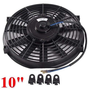 Planet Gates Spain / 10 inch Universal 8 9 10 12 14 Inch 12V 80W 2100RPM Straight Black Blade Electric Cooling Radiator Fan Kit