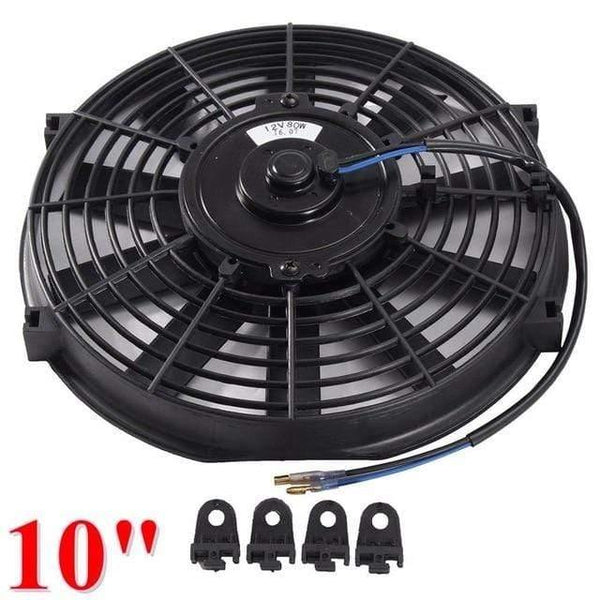 Planet Gates Spain / 10 inch Universal 8 9 10 12 14 Inch 12V 80W 2100RPM Straight Black Blade Electric Cooling Radiator Fan Kit