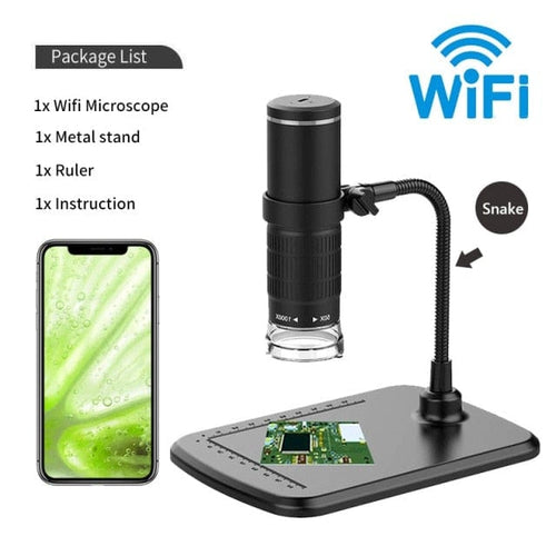 Planet Gates SPAIN / 1000X / Wifi Snake Wireless Digital Microscope Handheld USB HD Inspection Camera 50x-1000x Magnification with Flexible Stand For iPhone iPad PC