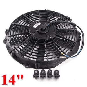 Planet Gates Spain / 14 inch Universal 8 9 10 12 14 Inch 12V 80W 2100RPM Straight Black Blade Electric Cooling Radiator Fan Kit