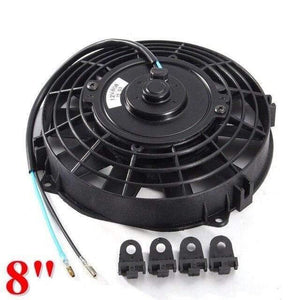 Planet Gates Spain / 8 inch Universal 8 9 10 12 14 Inch 12V 80W 2100RPM Straight Black Blade Electric Cooling Radiator Fan Kit