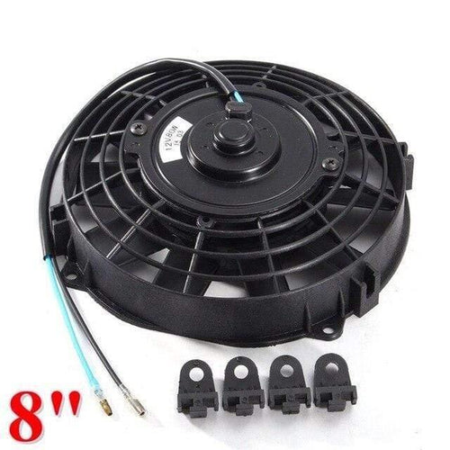 Planet Gates Spain / 8 inch Universal 8 9 10 12 14 Inch 12V 80W 2100RPM Straight Black Blade Electric Cooling Radiator Fan Kit