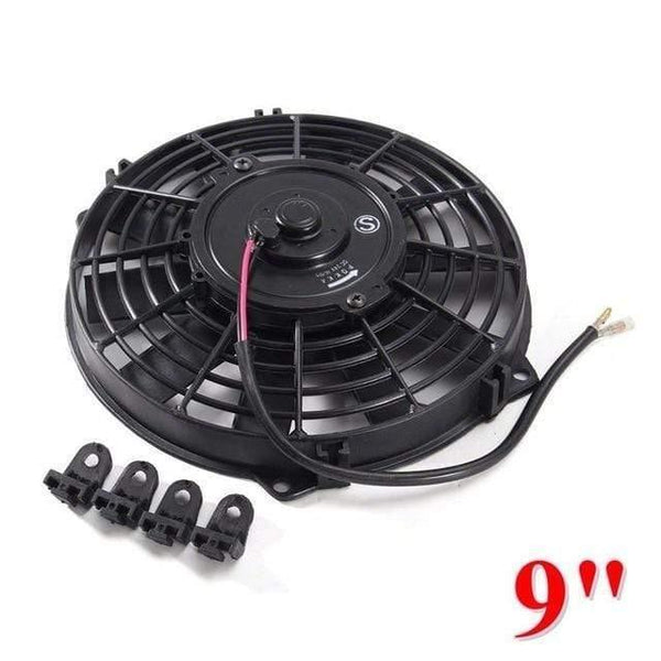 Planet Gates Spain / 9 inch Universal 8 9 10 12 14 Inch 12V 80W 2100RPM Straight Black Blade Electric Cooling Radiator Fan Kit