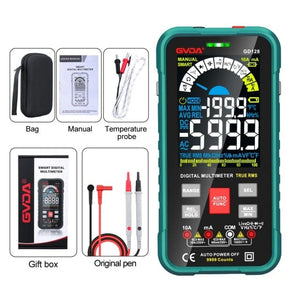 Planet Gates SPAIN / GD128-GREEN GVDA New Smart Multimeter Auto Range 1000V 10A Digital Capacitance Tester True RMS REL Ohm Hz AC DC Voltage Meter Multimetro