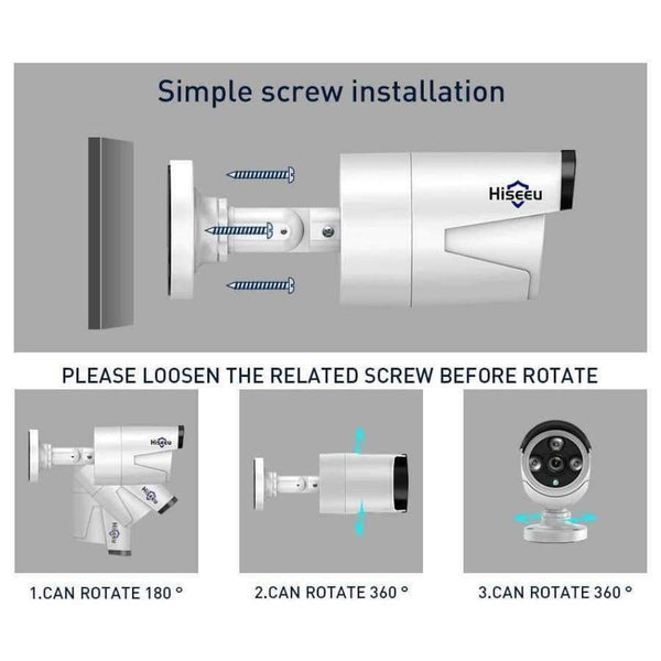 Planet Gates Spain / None / Black Hiseeu wifi home security camera system wifi 4CH 1080P CCTV NVR Kit 2pcs 960P/1080P wireless video surveillance IP camera system