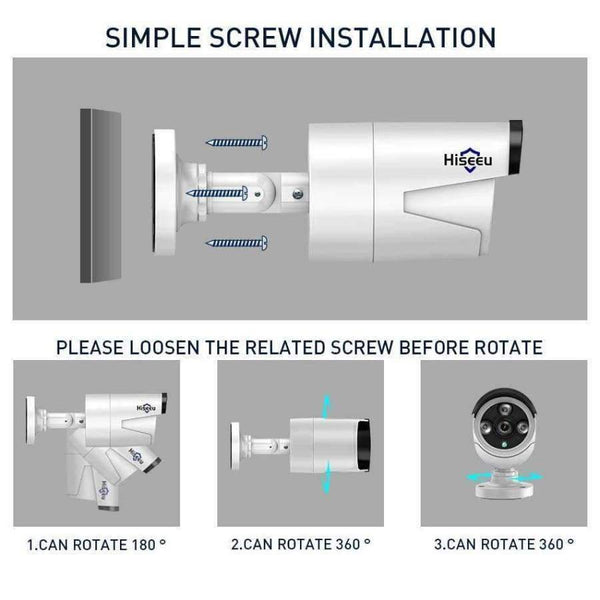 Planet Gates Spain / None / Black Hiseeu wifi home security camera system wifi 4CH 1080P CCTV NVR Kit 2pcs 960P/1080P wireless video surveillance IP camera system