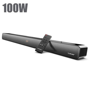 Planet Gates SPAIN / Odine IV / EU Plug BOMAKER 100W TV Sound Bar Wired&Wireless Bluetooth Home 9 EQs/Deep Bass/CEC Remote/3D Surround SoundBar PC Theater TV Speaker