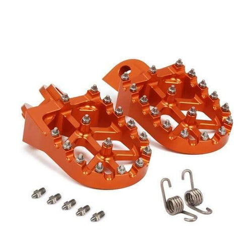 Planet Gates Spain / Orange Motorcycle CNC Foot Pegs Pedals Foot Rests For KTM SX SXF EXC EXCF XCF XCW XCFW 65 85 125 150 250 300 350 400 450 530 ADVENTURE