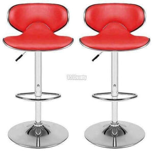 Planet Gates Spain / Red Homdox 1 Pair 360 Degree Swivel Bar Chair Faux Leather Kitchen Breakfast Bar Stool Chrome Base Adjustable Lift Chair N25A*