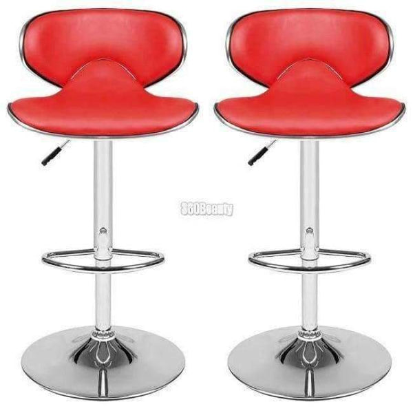 Planet Gates Spain / Red Homdox 1 Pair 360 Degree Swivel Bar Chair Faux Leather Kitchen Breakfast Bar Stool Chrome Base Adjustable Lift Chair N25A*