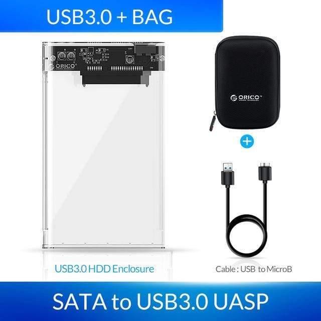 Planet Gates HDD Case 2.5 Transparent SATA to USB 3.0 Adapter External Hard Drive Enclosure for 7mm/9.5mm SSD Disk HDD UASP SATA III