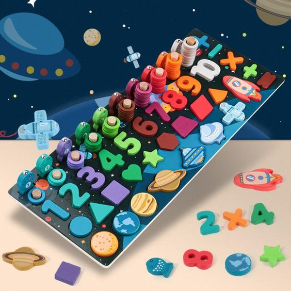 Planet Gates SPAIN / X-YU ZHOU Kids Montessori Math Toys For Toddlers Educational Wooden Puzzle Fishing Toys Count Number Shape Matching Sorter Games Board Toy