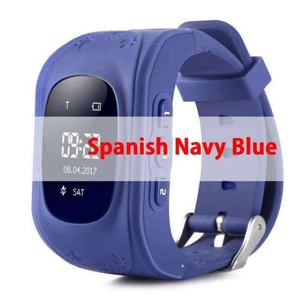 Planet Gates Spanish Navy Blue GPS smart Kids children's watch SOS call location finder child locator tracker anti-lost monitor baby watch IOS & Android