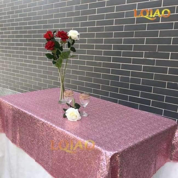 Planet Gates Sparkly Pink Gold/Silver 120x200cm Sequin Glamorous Tablecloth/Fabric For Wedding Party Table Decorations Sequin Table Cloth