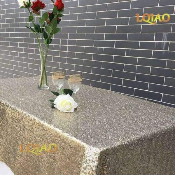 Planet Gates Sparkly Pink Gold/Silver 120x200cm Sequin Glamorous Tablecloth/Fabric For Wedding Party Table Decorations Sequin Table Cloth