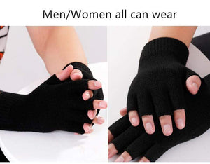 Planet Gates Sparsil Women Men Half Finger Cashmere Glove Short Wool Knitted Wrist Mitten Winter Warm Unisex Wool Stretch Fingerless Gloves