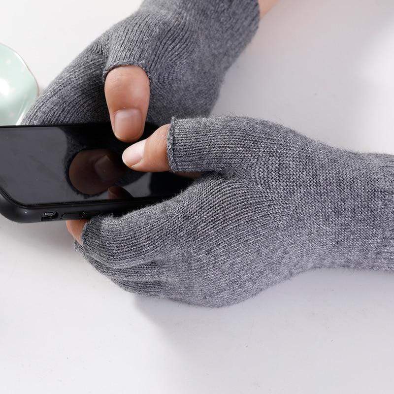 Planet Gates Sparsil Women Men Half Finger Cashmere Glove Short Wool Knitted Wrist Mitten Winter Warm Unisex Wool Stretch Fingerless Gloves