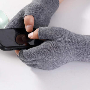 Planet Gates Sparsil Women Men Half Finger Cashmere Glove Short Wool Knitted Wrist Mitten Winter Warm Unisex Wool Stretch Fingerless Gloves