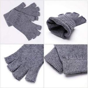 Planet Gates Sparsil Women Men Half Finger Cashmere Glove Short Wool Knitted Wrist Mitten Winter Warm Unisex Wool Stretch Fingerless Gloves