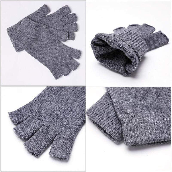Planet Gates Sparsil Women Men Half Finger Cashmere Glove Short Wool Knitted Wrist Mitten Winter Warm Unisex Wool Stretch Fingerless Gloves