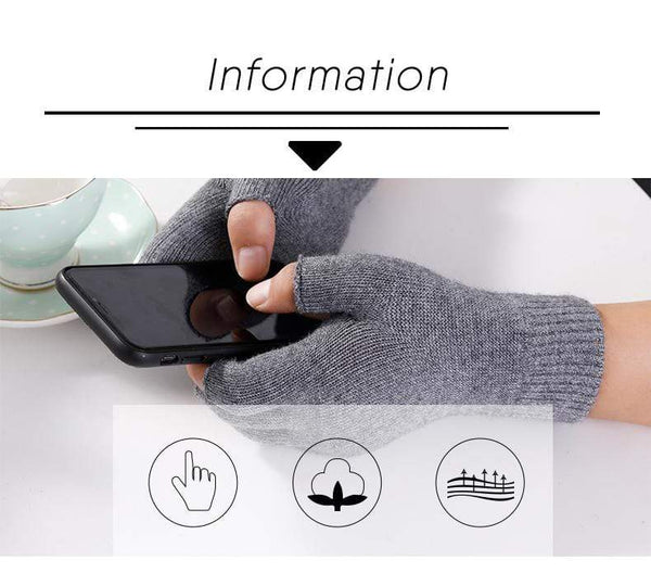 Planet Gates Sparsil Women Men Half Finger Cashmere Glove Short Wool Knitted Wrist Mitten Winter Warm Unisex Wool Stretch Fingerless Gloves